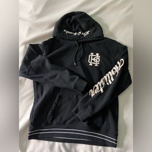 Hollister Men’s Hoodie Black with White